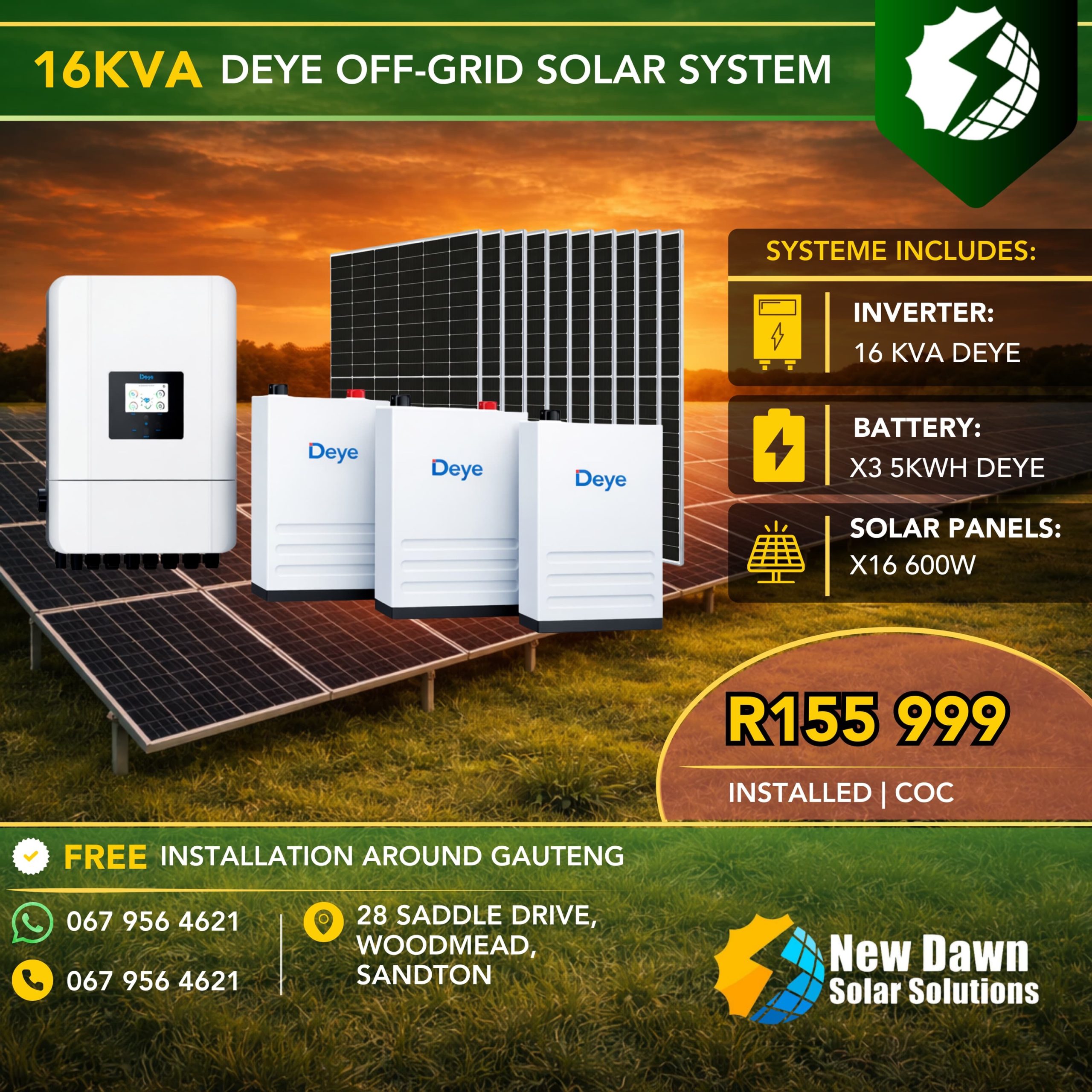 16KW DEYE OFF-GRID SOLAR SYSTEM