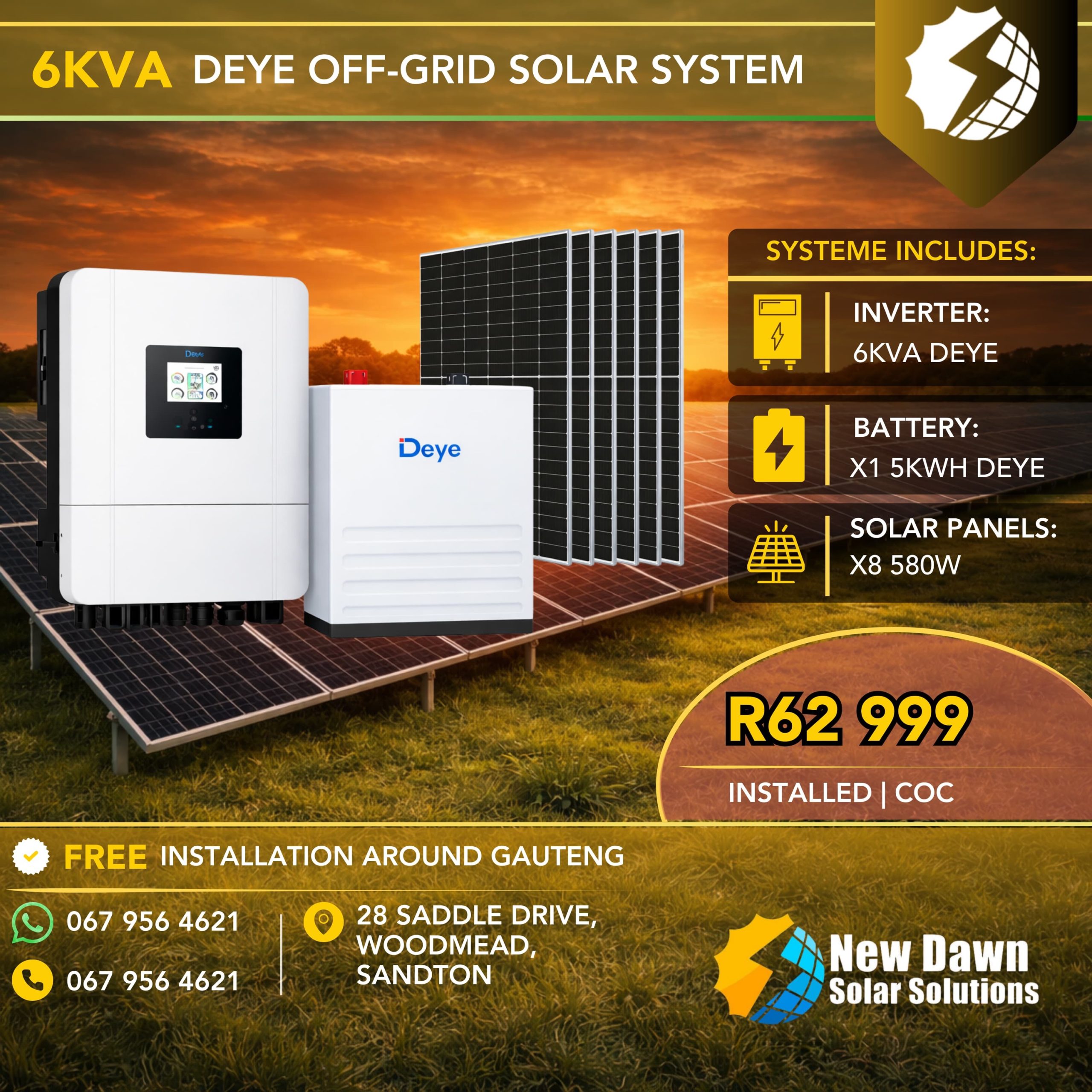 6KW DEYE OFF-GRID SOLAR SYSTEM