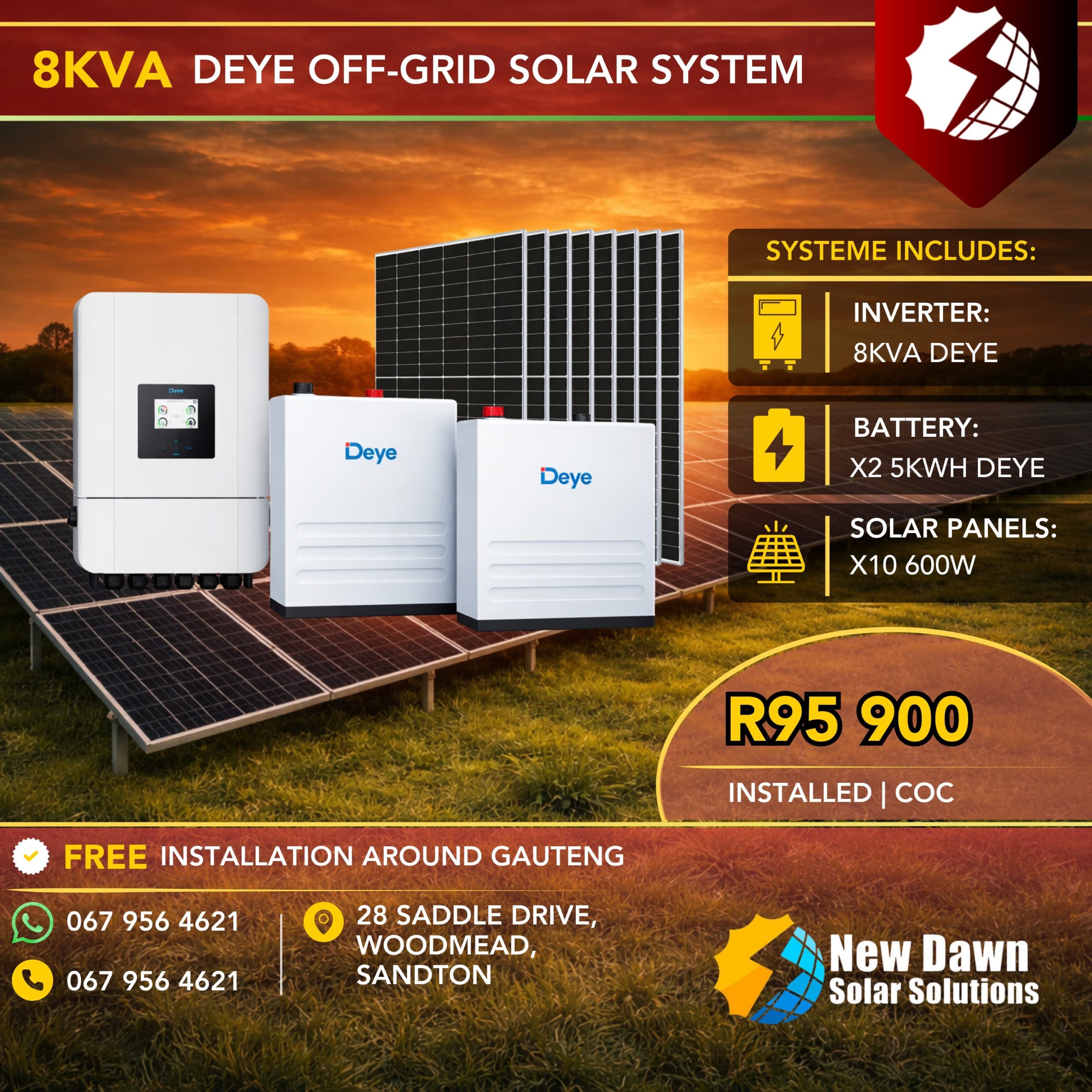 8KW DEYE OFF-GRID SOLAR SYSTEM